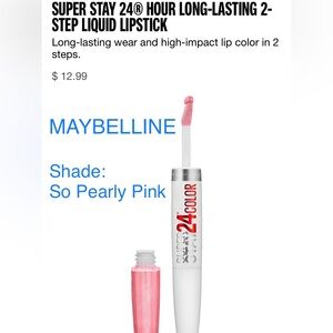 Set of 2 Super Stay 24® Liquid Lipstick, Maybelline “So Pearly Pink”
